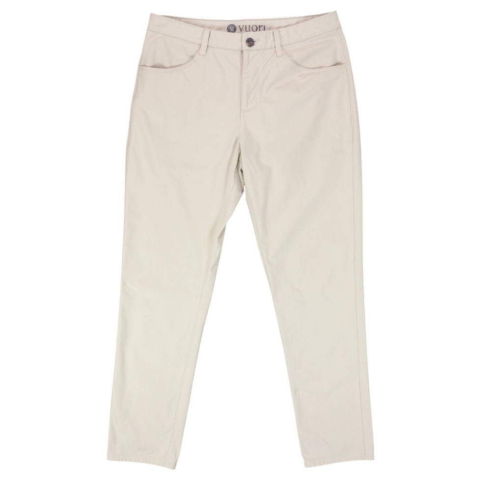 Vuori Meta Pant Mens 32 Beige Polyester Technical Stretch Golf Trousers V430S